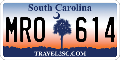 SC license plate MRO614