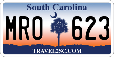 SC license plate MRO623