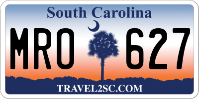 SC license plate MRO627