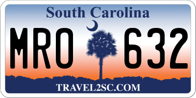 SC license plate MRO632