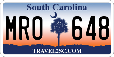 SC license plate MRO648