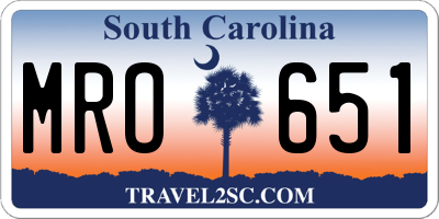 SC license plate MRO651