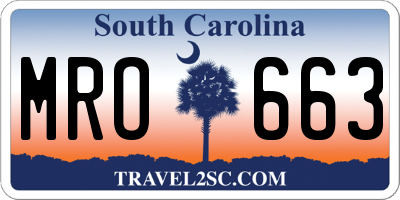 SC license plate MRO663