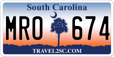 SC license plate MRO674