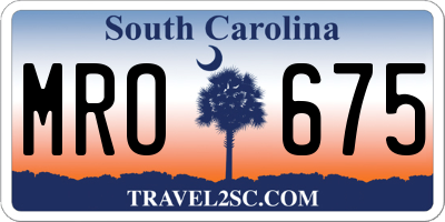 SC license plate MRO675