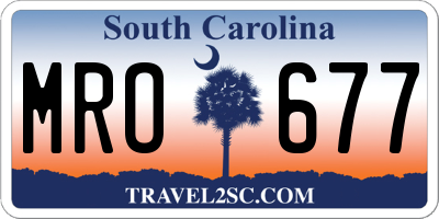 SC license plate MRO677
