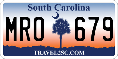 SC license plate MRO679