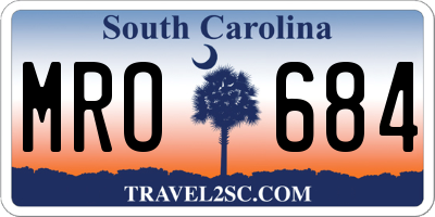 SC license plate MRO684