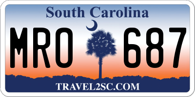 SC license plate MRO687