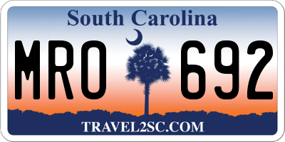 SC license plate MRO692