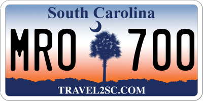 SC license plate MRO700