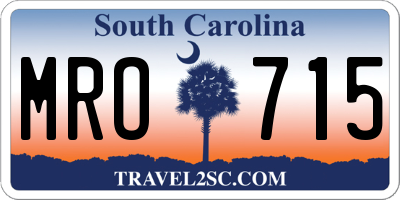 SC license plate MRO715