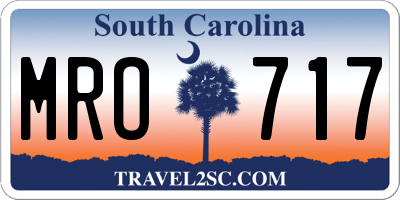 SC license plate MRO717