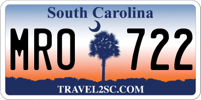 SC license plate MRO722