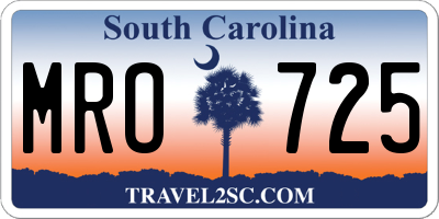 SC license plate MRO725