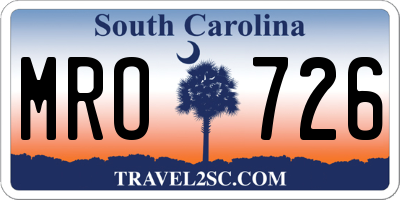 SC license plate MRO726