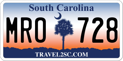 SC license plate MRO728