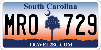 SC license plate MRO729