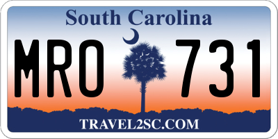 SC license plate MRO731