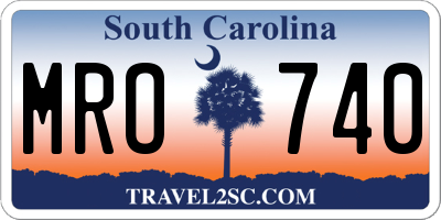 SC license plate MRO740