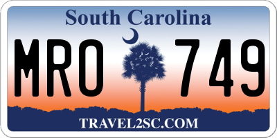 SC license plate MRO749