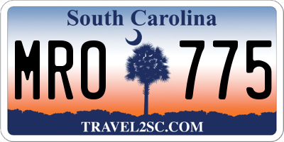 SC license plate MRO775