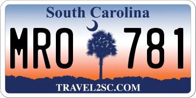 SC license plate MRO781