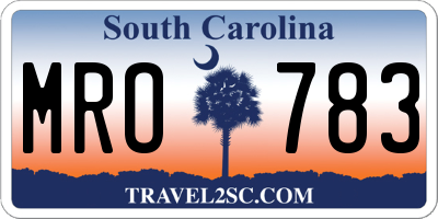 SC license plate MRO783