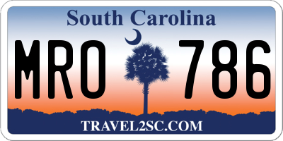 SC license plate MRO786
