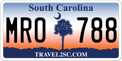 SC license plate MRO788