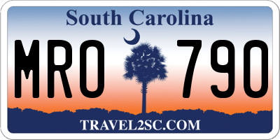 SC license plate MRO790