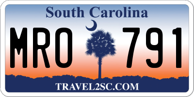 SC license plate MRO791