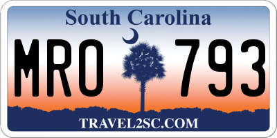 SC license plate MRO793