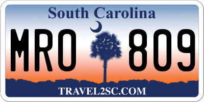 SC license plate MRO809