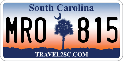 SC license plate MRO815