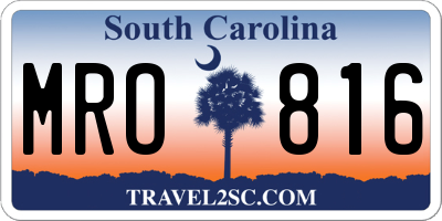 SC license plate MRO816