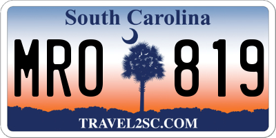 SC license plate MRO819