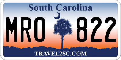SC license plate MRO822