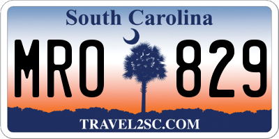 SC license plate MRO829