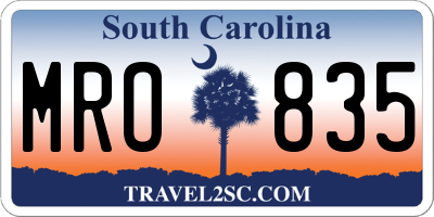 SC license plate MRO835
