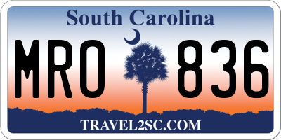 SC license plate MRO836
