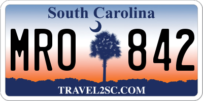 SC license plate MRO842