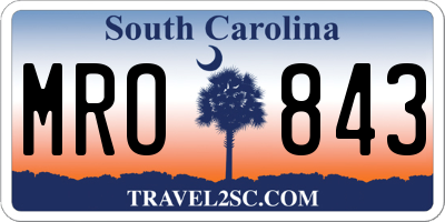 SC license plate MRO843