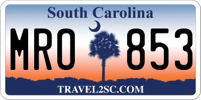SC license plate MRO853