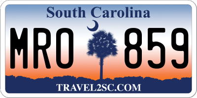 SC license plate MRO859