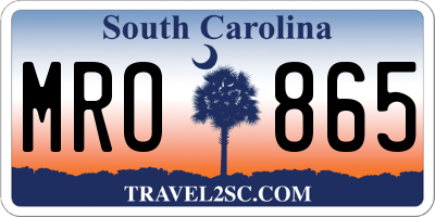 SC license plate MRO865