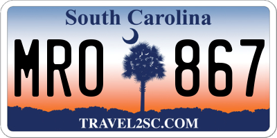 SC license plate MRO867