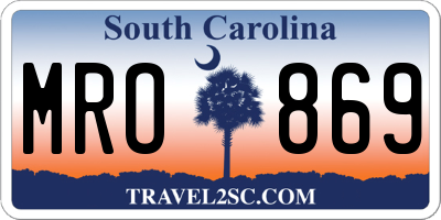 SC license plate MRO869
