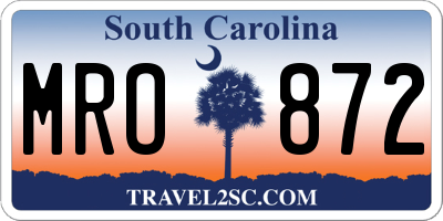 SC license plate MRO872