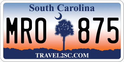 SC license plate MRO875